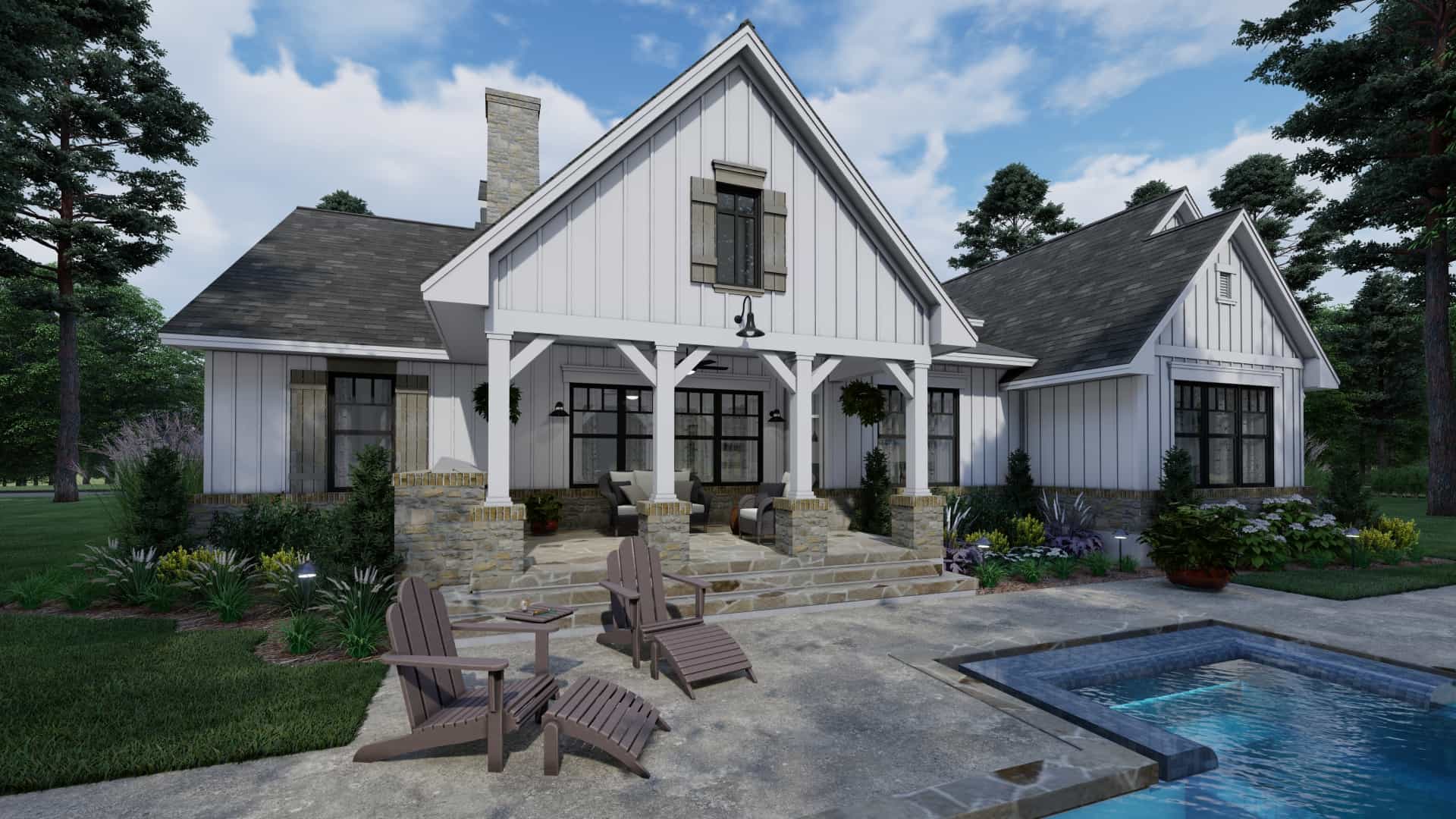 Rear View of this 3-Bedroom, 2459 Sq Ft Plan - 117-1135