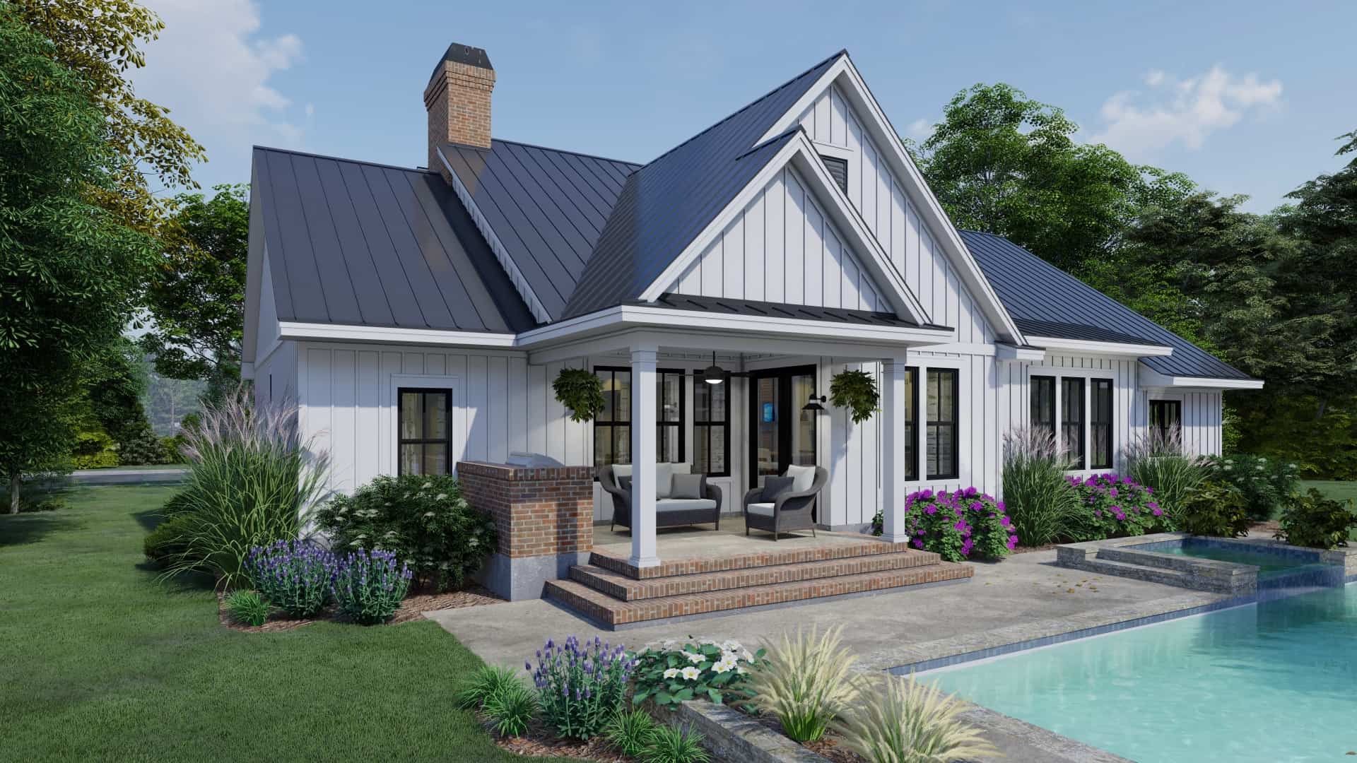 Rear View of this 3-Bedroom, 2192 Sq Ft Plan - 117-1137