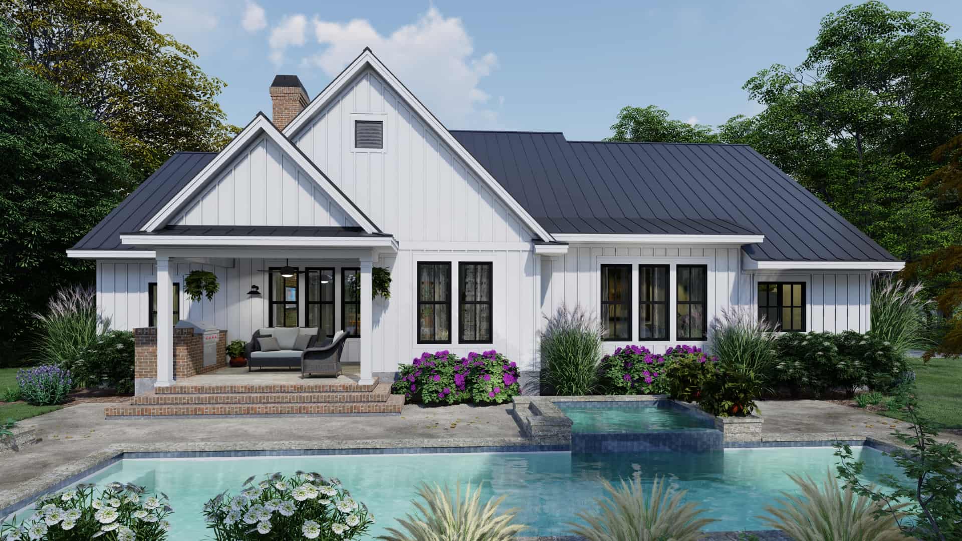 Rear View of this 3-Bedroom, 2192 Sq Ft Plan - 117-1137