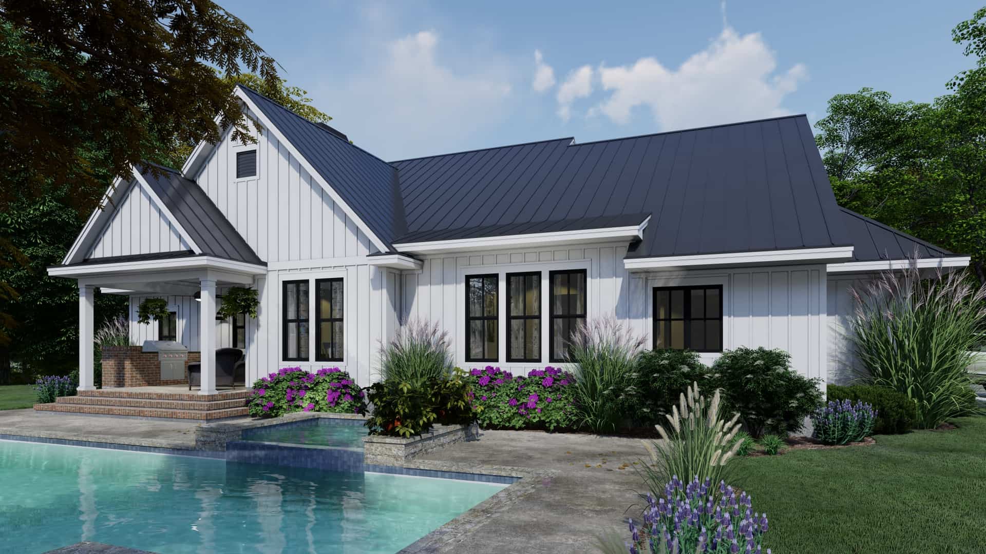 Rear View of this 3-Bedroom, 2192 Sq Ft Plan - 117-1137