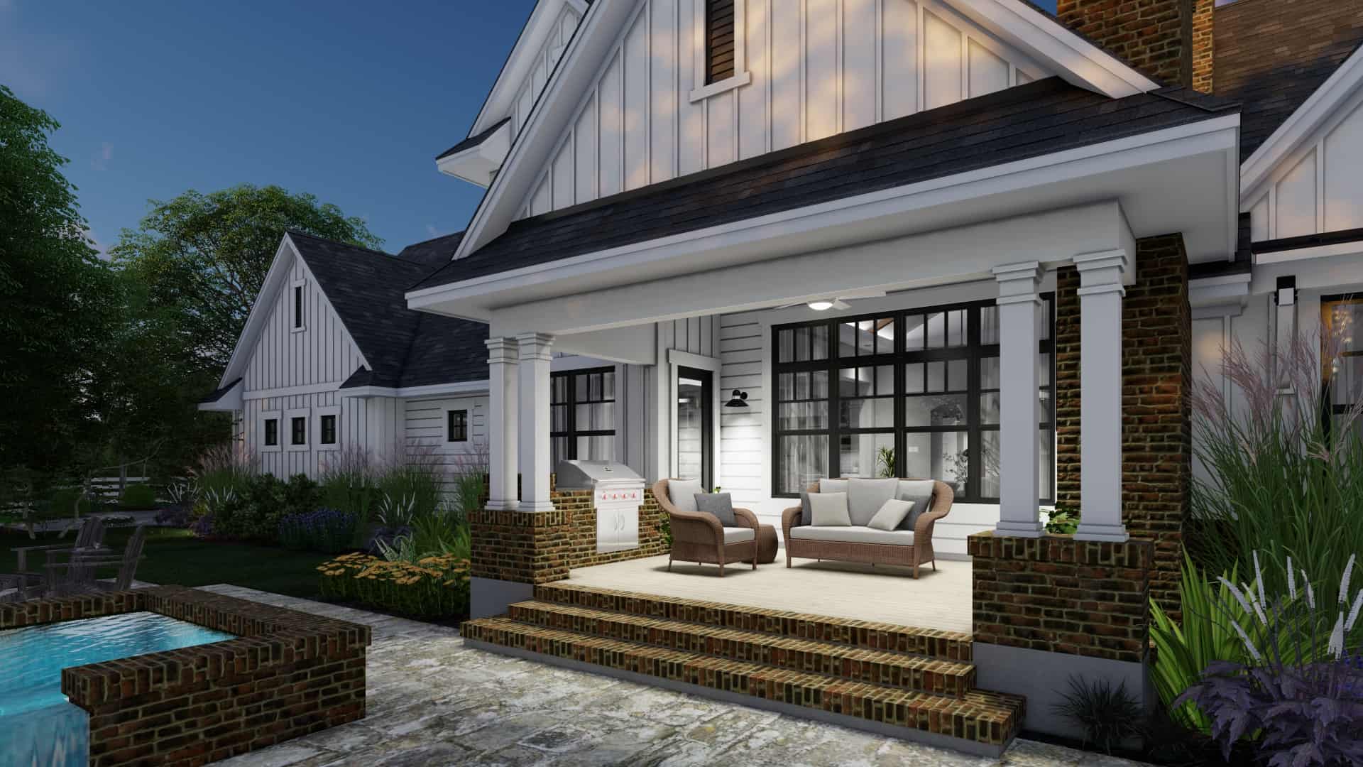 Rear View of this 4-Bedroom, 2829 Sq Ft Plan - 117-1138