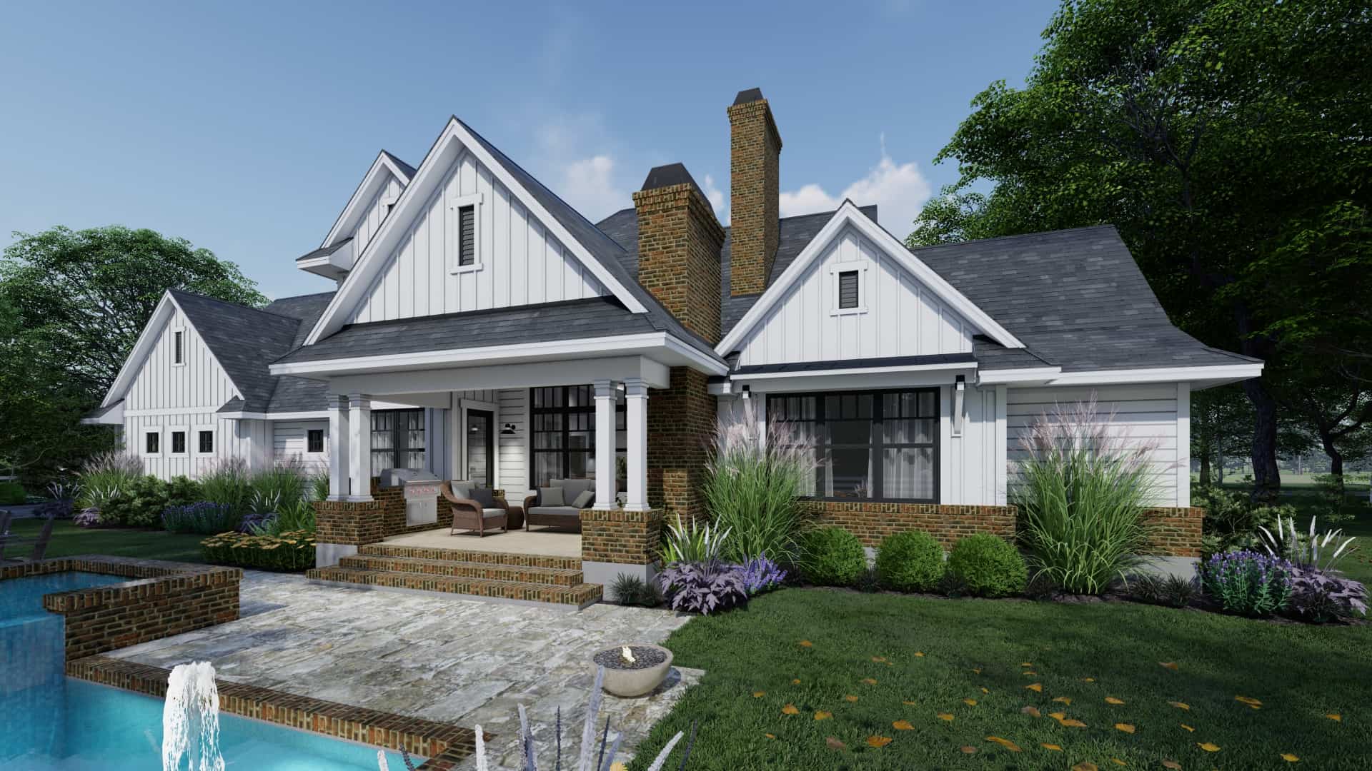 Rear View of this 4-Bedroom, 2829 Sq Ft Plan - 117-1138