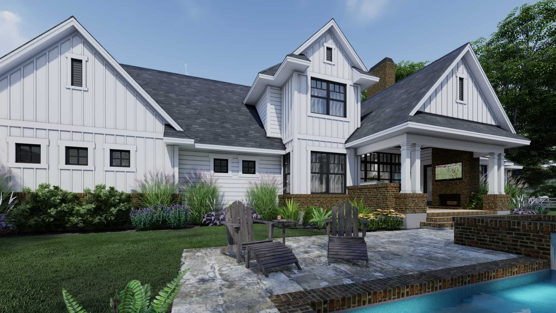 Rear View of this 4-Bedroom, 2829 Sq Ft Plan - 117-1138