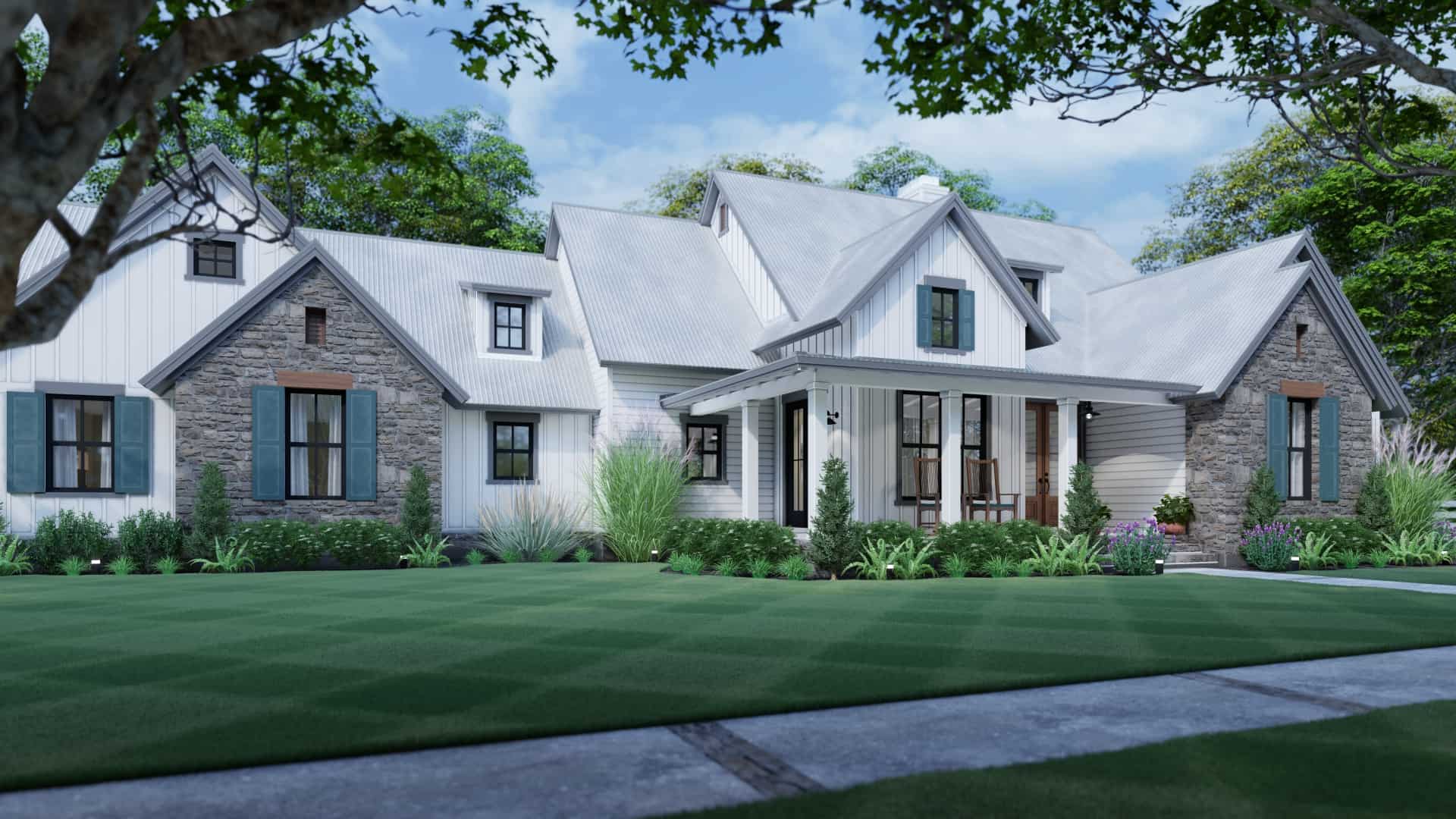 Left Side View of this 3-Bedroom, 1988 Sq Ft Plan - 117-1139