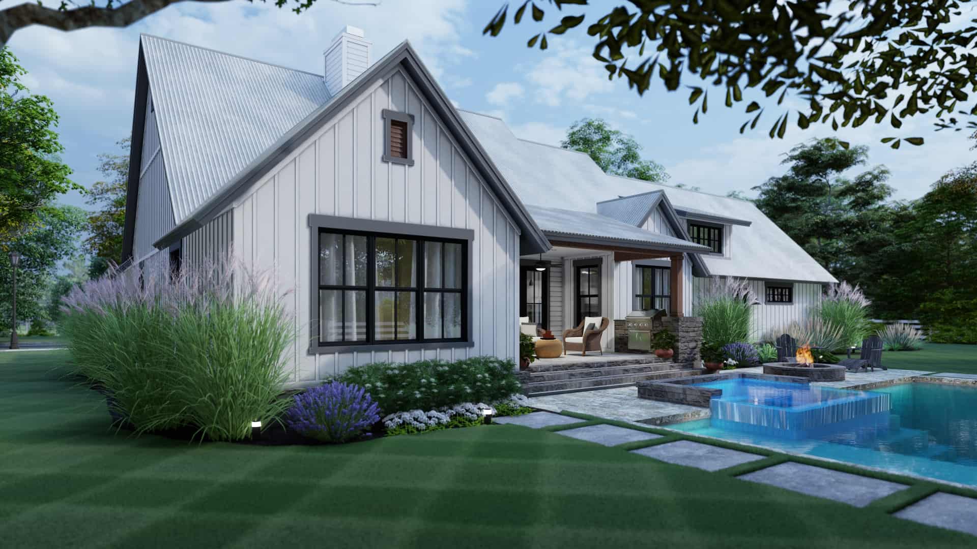 Left Side View of this 3-Bedroom, 1988 Sq Ft Plan - 117-1139