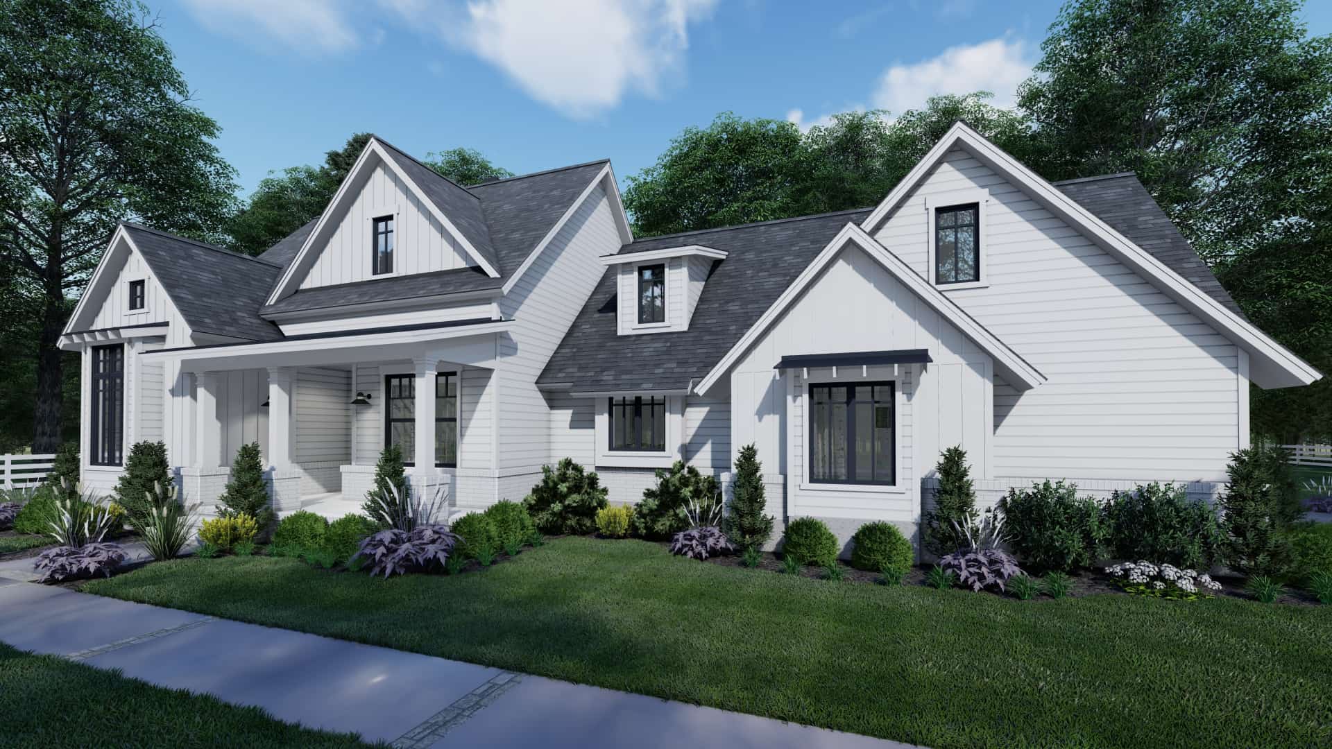 Front View of this 3-Bedroom, 1486 Sq Ft Plan - 117-1140