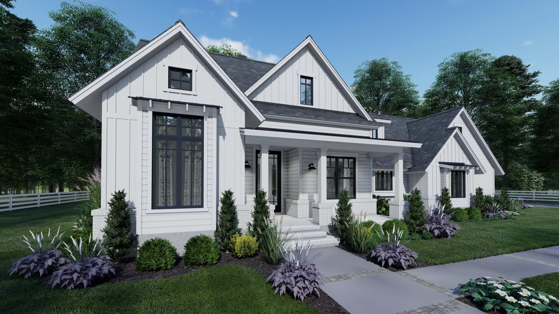 Front View of this 3-Bedroom, 1486 Sq Ft Plan - 117-1140