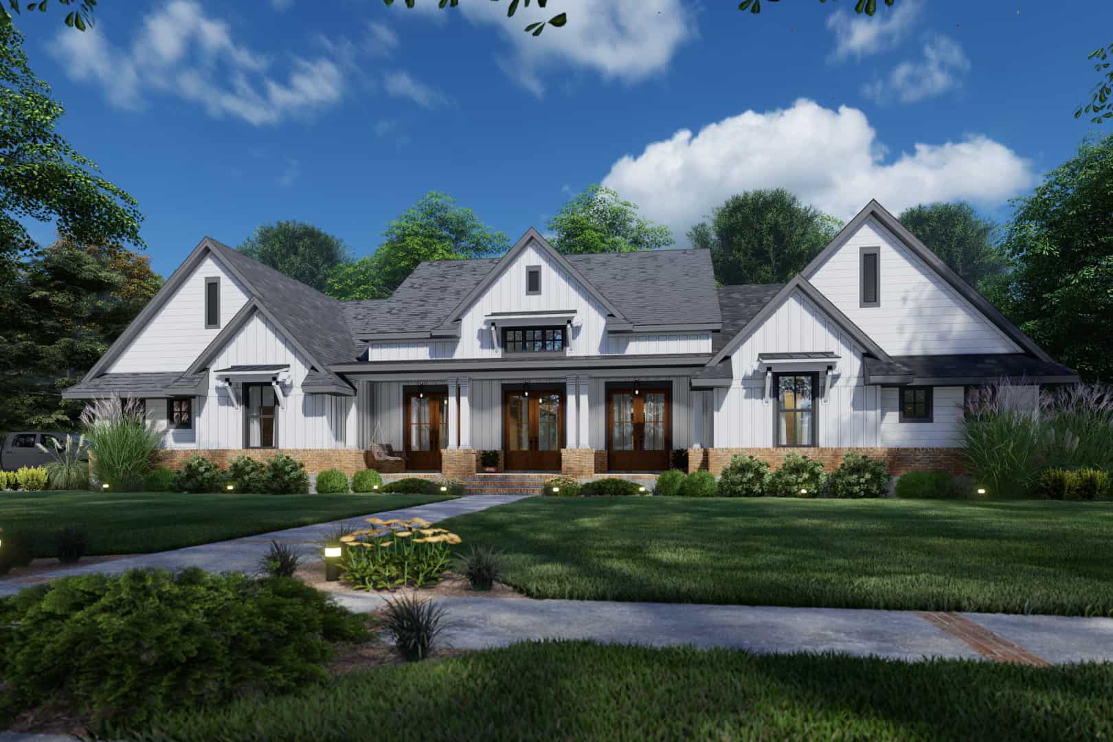 Front View of this 4-Bedroom, 3077 Sq Ft Plan - 117-1142