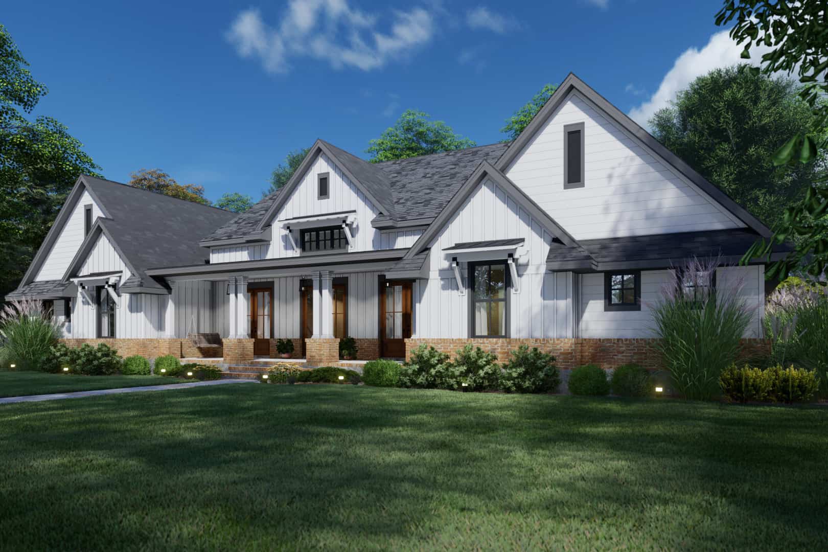 Front View of this 4-Bedroom, 3077 Sq Ft Plan - 117-1142
