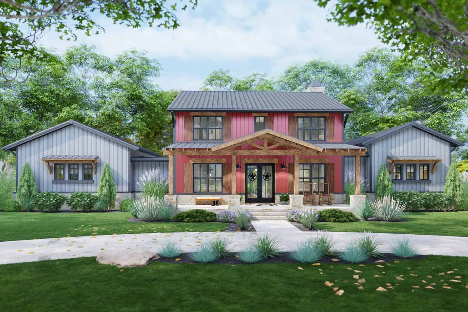 Front View of this 3-Bedroom, 3177 Sq Ft Plan - 117-1144