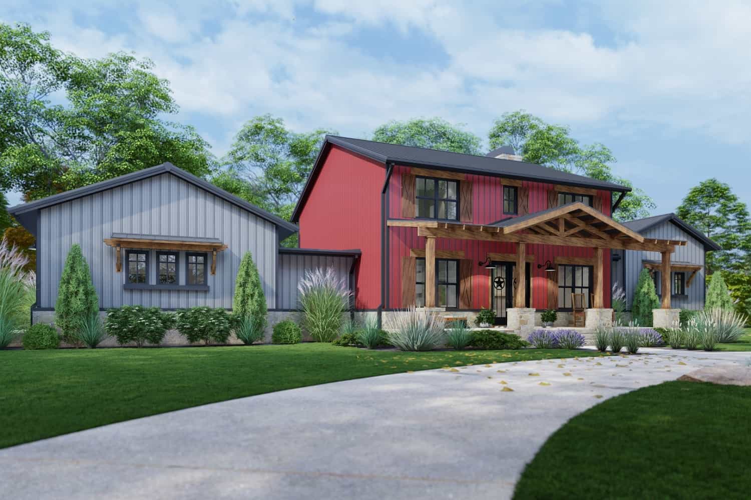 Front View of this 3-Bedroom, 3177 Sq Ft Plan - 117-1144