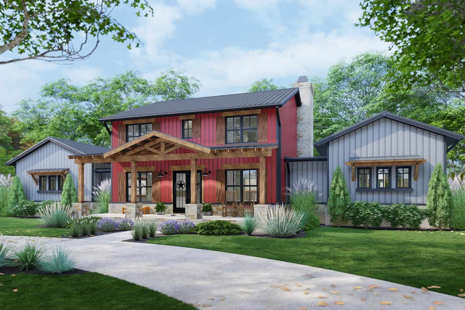 Front View of this 3-Bedroom, 3177 Sq Ft Plan - 117-1144