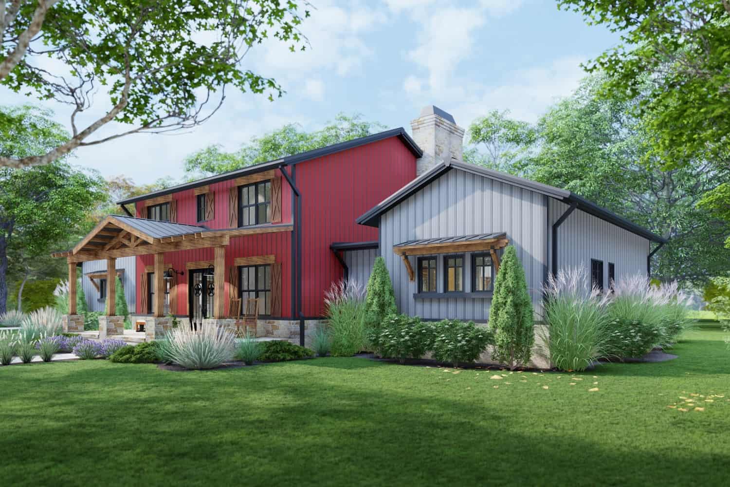 Home Plan Right Elevation of this 3-Bedroom,3177 Sq Ft Plan -117-1144