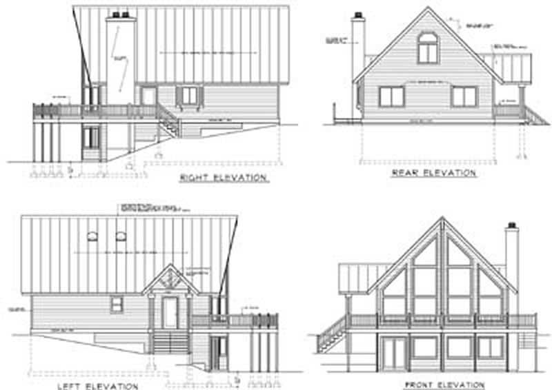 Home Plan Rear Elevation of this 3-Bedroom,1557 Sq Ft Plan -119-1000