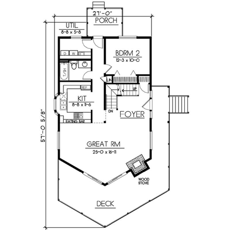 Floor Plan First Story of Contemporary Plan #119-1004