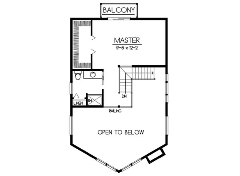 Floor Plan Second Story of Contemporary Plan #119-1004