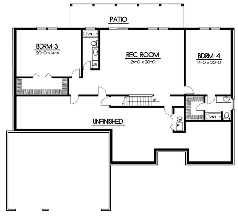 Floor Plan Basement of Mediterranean Plan #119-1005