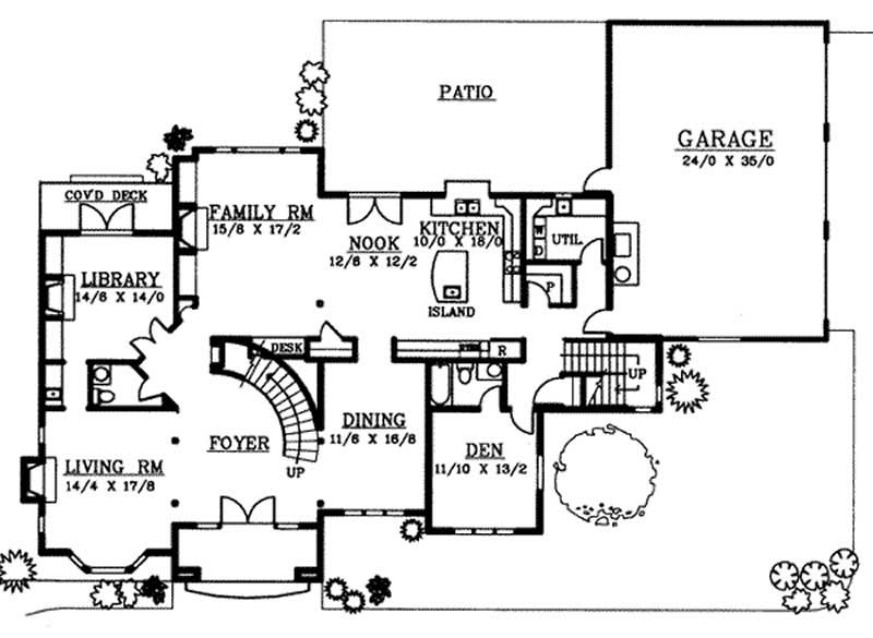 Floor Plan First Story of European Plan #119-1007