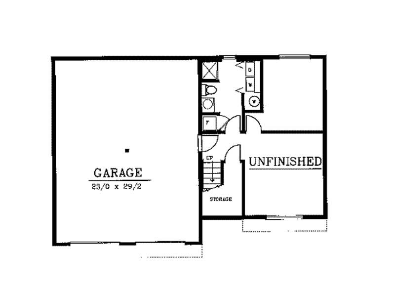 Floor Plan Basement of Multi-Level Plan #119-1011