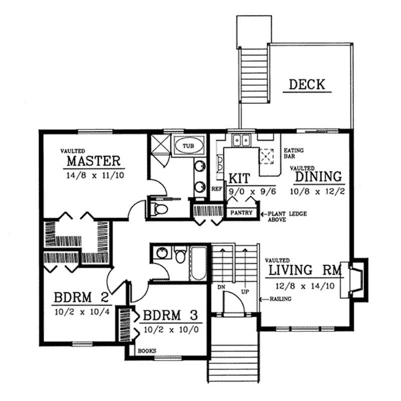 Floor Plan First Story of Multi-Level Plan #119-1011
