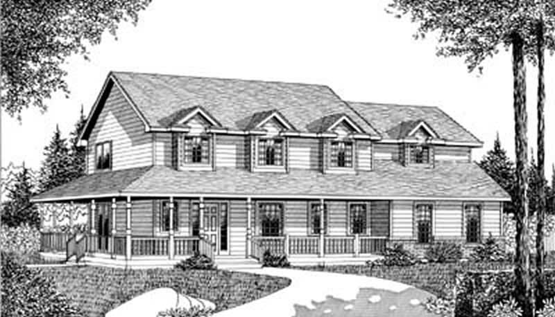 Front View of this 3-Bedroom, 2184 Sq Ft Plan - 119-1019