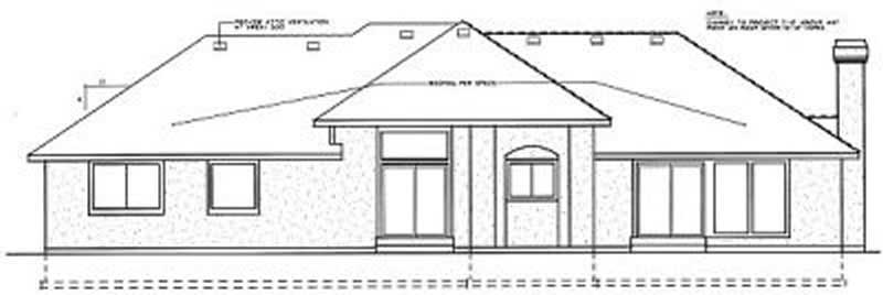 Home Plan Rear Elevation of this 3-Bedroom,1941 Sq Ft Plan -119-1022