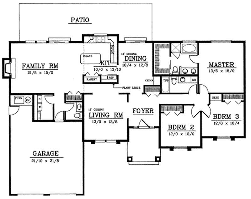 Floor Plan First Story of Contemporary Plan #119-1022