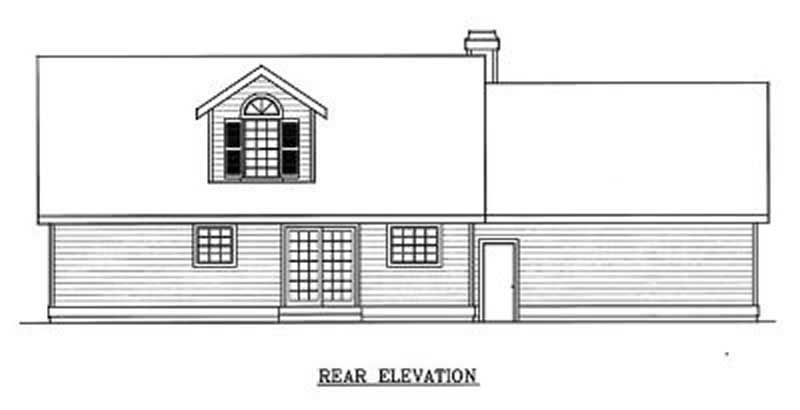 Home Plan Rear Elevation of this 3-Bedroom,1757 Sq Ft Plan -119-1023