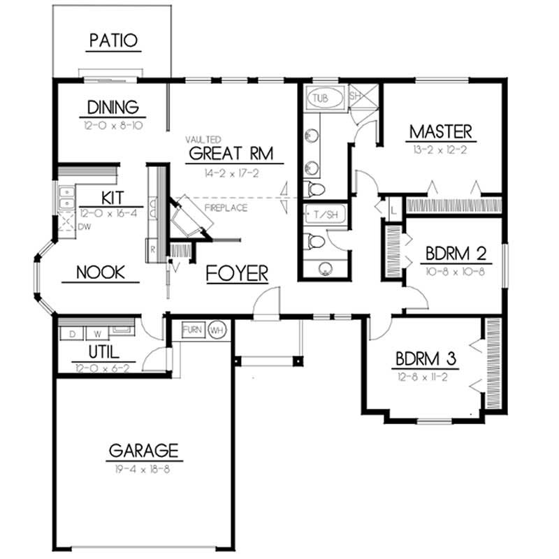 Floor Plan First Story of Plan #119-1026
