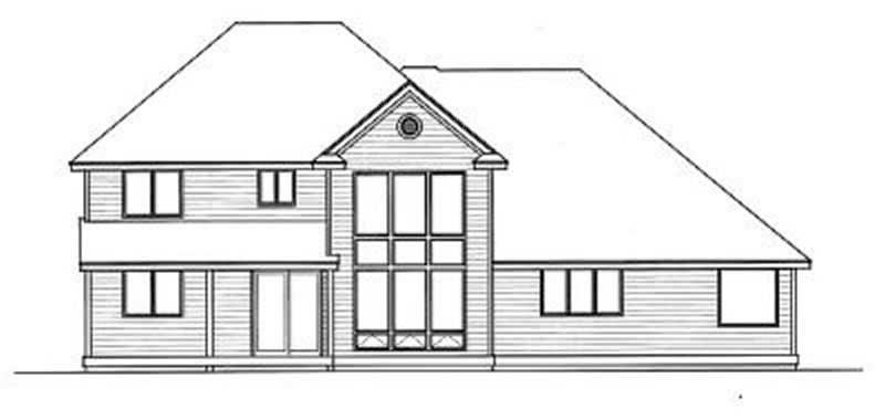 Home Plan Rear Elevation of this 4-Bedroom,2995 Sq Ft Plan -119-1031
