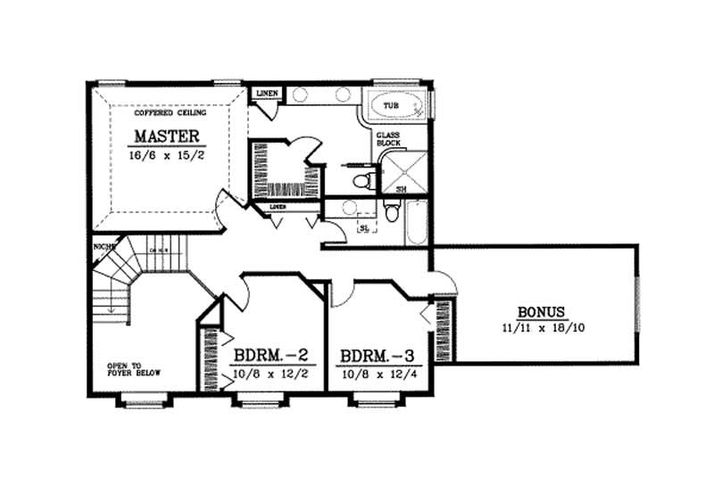 Floor Plan Second Story of Country Plan #119-1033