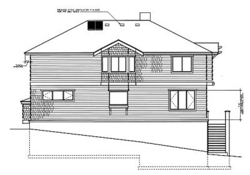 Home Plan Rear Elevation of this 4-Bedroom,2781 Sq Ft Plan -119-1035