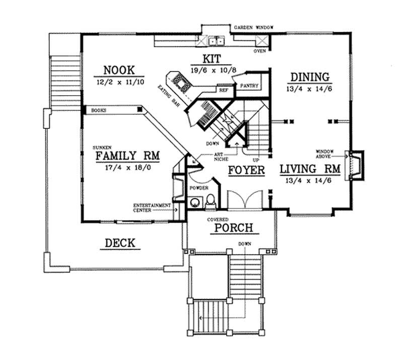 Floor Plan First Story of Coastal Plan #119-1035