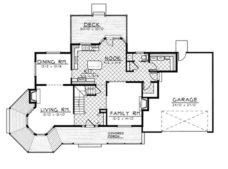 Floor Plan First Story of Country Plan #119-1038
