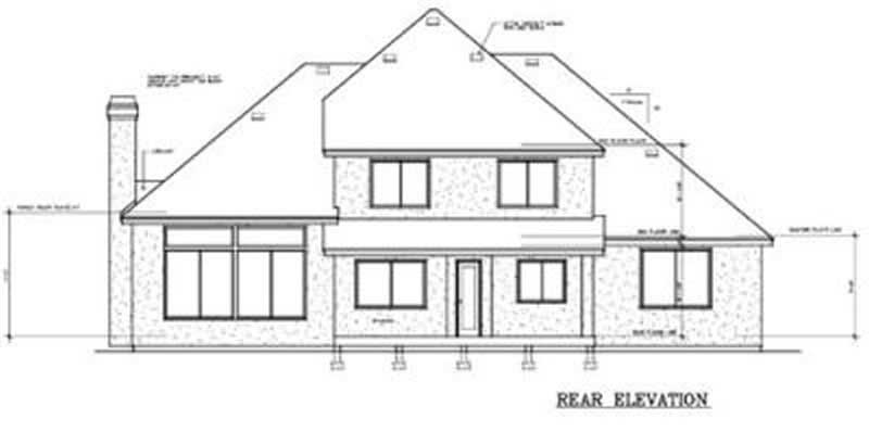 Home Plan Rear Elevation of this 4-Bedroom,2459 Sq Ft Plan -119-1039
