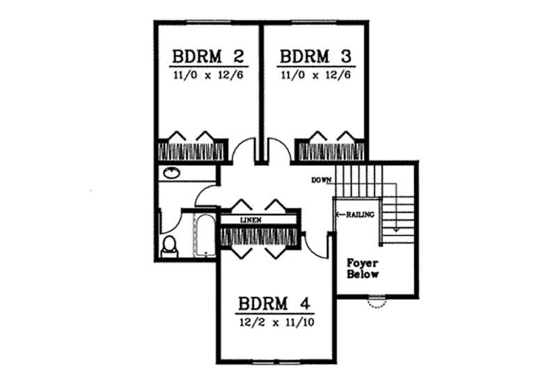 Floor Plan Second Story of Contemporary Plan #119-1039