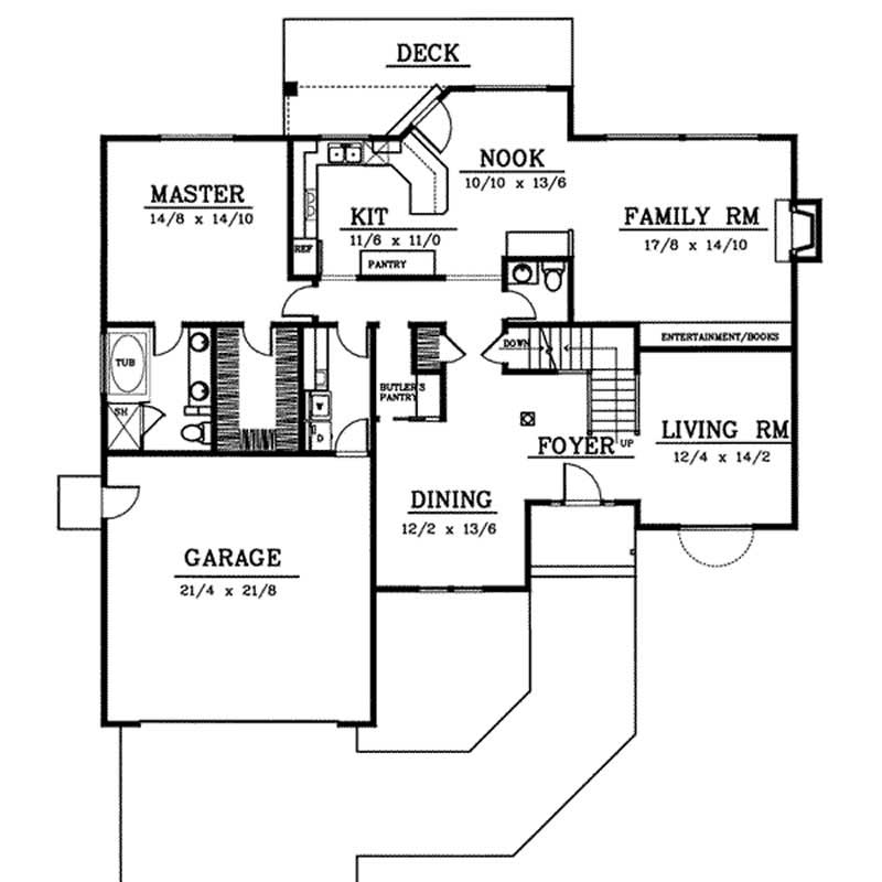 Floor Plan First Story of Contemporary Plan #119-1039