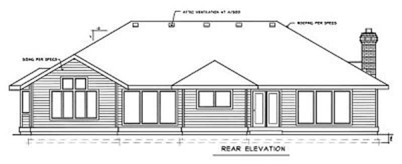 Home Plan Rear Elevation of this 3-Bedroom,2255 Sq Ft Plan -119-1041