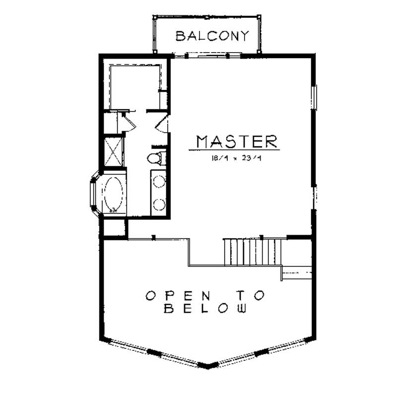 Floor Plan Second Story of Vacation Homes Plan #119-1046