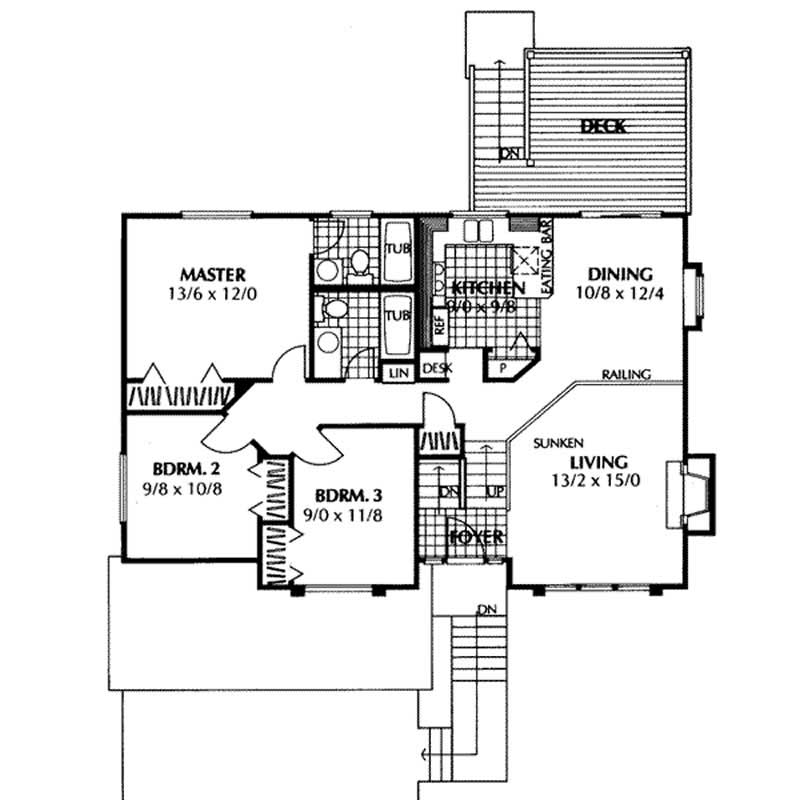 Floor Plan First Story of Contemporary Plan #119-1049