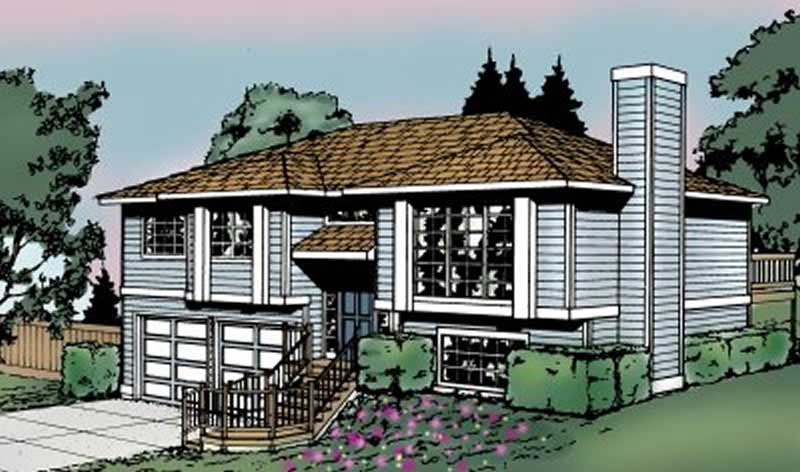 Multi-Level style house (ThePlanCollection: Plan #119-1050)