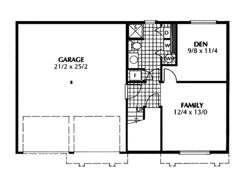 Floor Plan Basement of Multi-Level Plan #119-1050