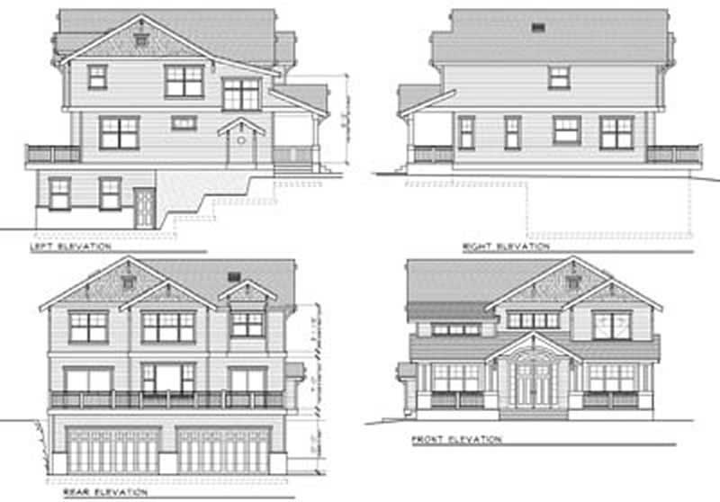 Home Plan Rear Elevation of this 4-Bedroom,2615 Sq Ft Plan -119-1051