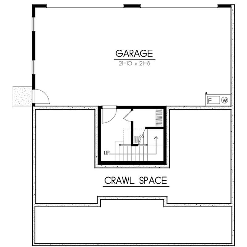 Floor Plan Basement of Country Plan #119-1051