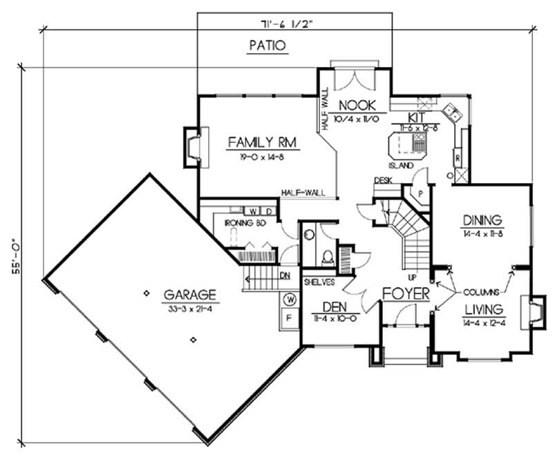 Floor Plan First Story of Plan #119-1053