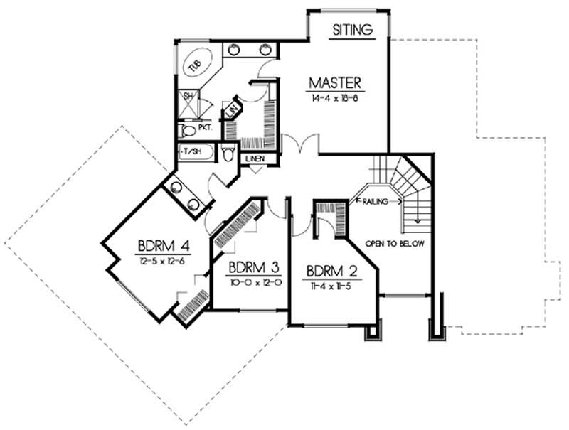 Floor Plan Second Story of Plan #119-1053