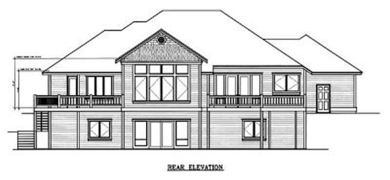 Home Plan Rear Elevation of this 3-Bedroom,2221 Sq Ft Plan -119-1058