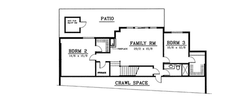 Floor Plan Basement of French Plan #119-1058