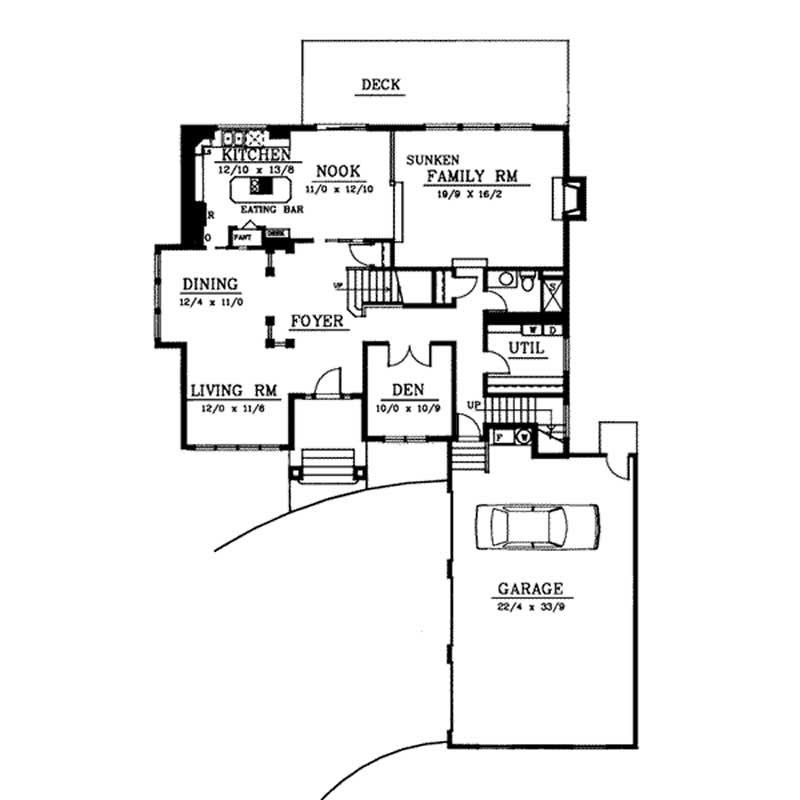 Floor Plan First Story of Contemporary Plan #119-1059