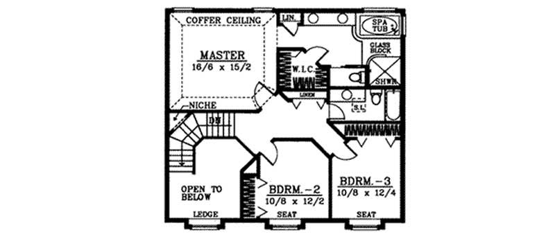 Floor Plan Second Story of Country Plan #119-1061